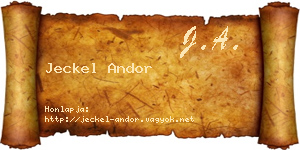 Jeckel Andor névjegykártya